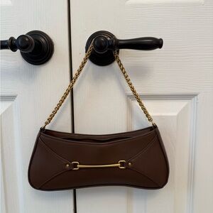 H&M Brown Shoulder Bag with Gold Chain